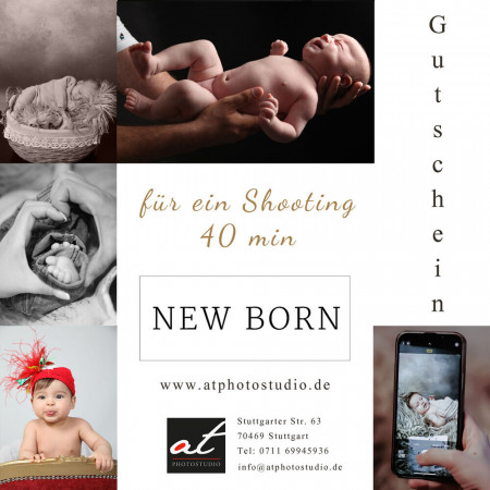 Gutschein für ein Fotoshooting mit Neugeborenem